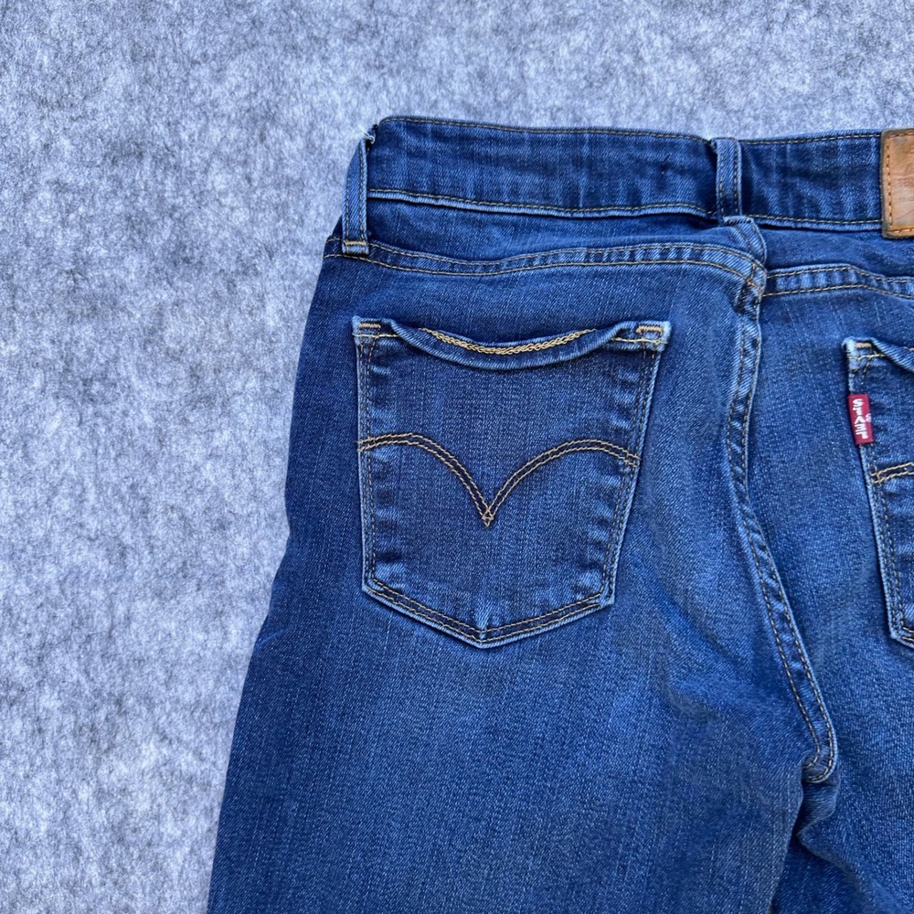 Levis Premium 711 Skinny Jeans Dark Wash Indigo Blue Denim Size 26 x 32 - Picture 12 of 16